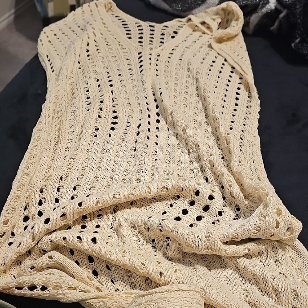 Cream Knit Cover Up